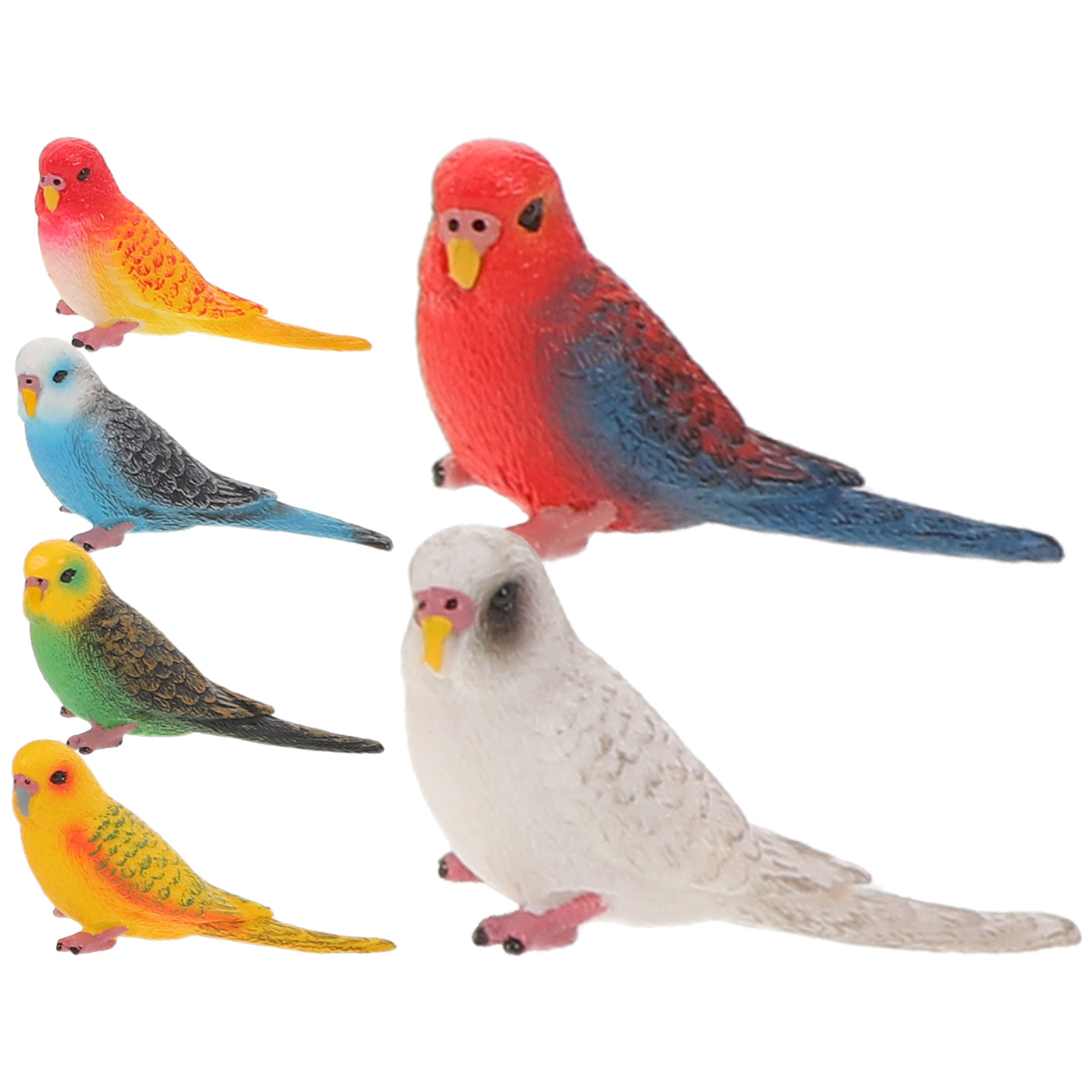 Kids Education Learning - 6Pcs Artificial Realistic Parrots Simulation Birds