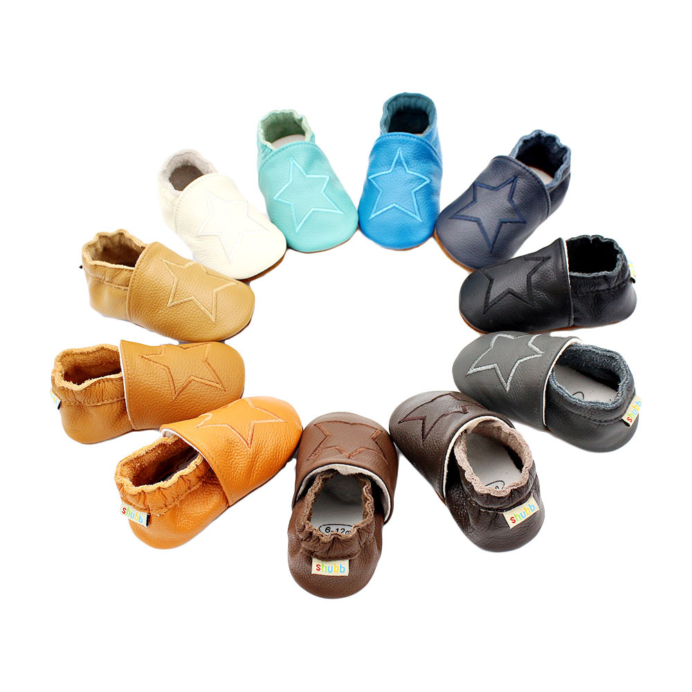 Kids Education Steps - Baby Cowhide Leather Casual Crib Shoes