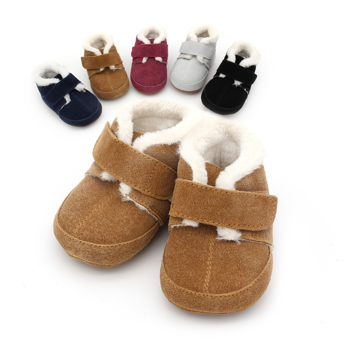 Kids Education Steps - Baby Furry Boots Kids Leather Casual