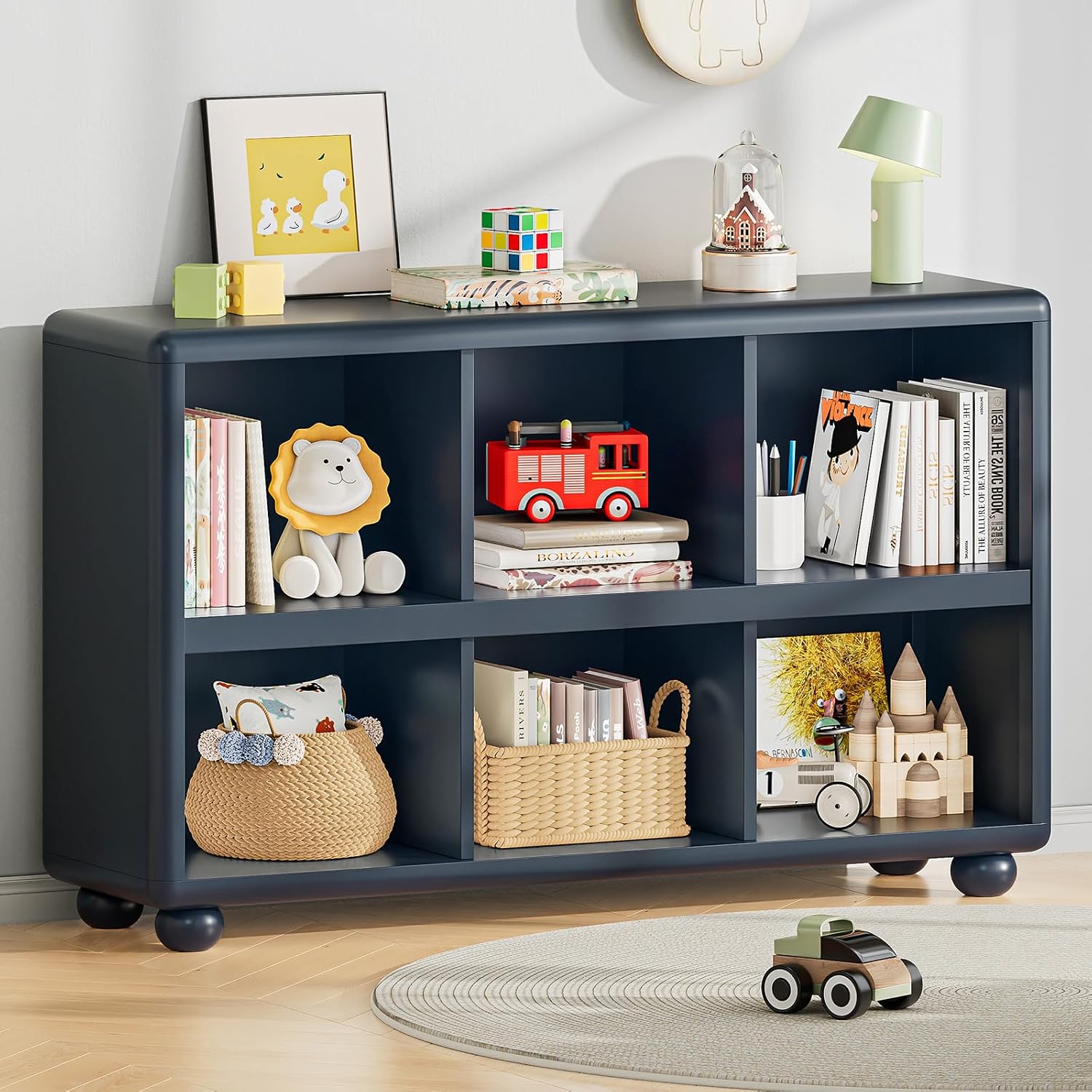 Montessori Shelf Toy - Kids Storage Shelf 6-Cube Toy Organizer