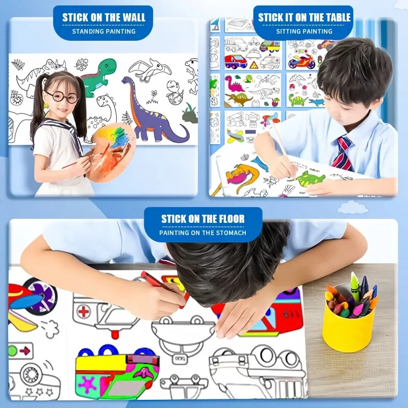Kids Coloring Paper Roll Stick - огляд і ціна Kids Education Wallpaper