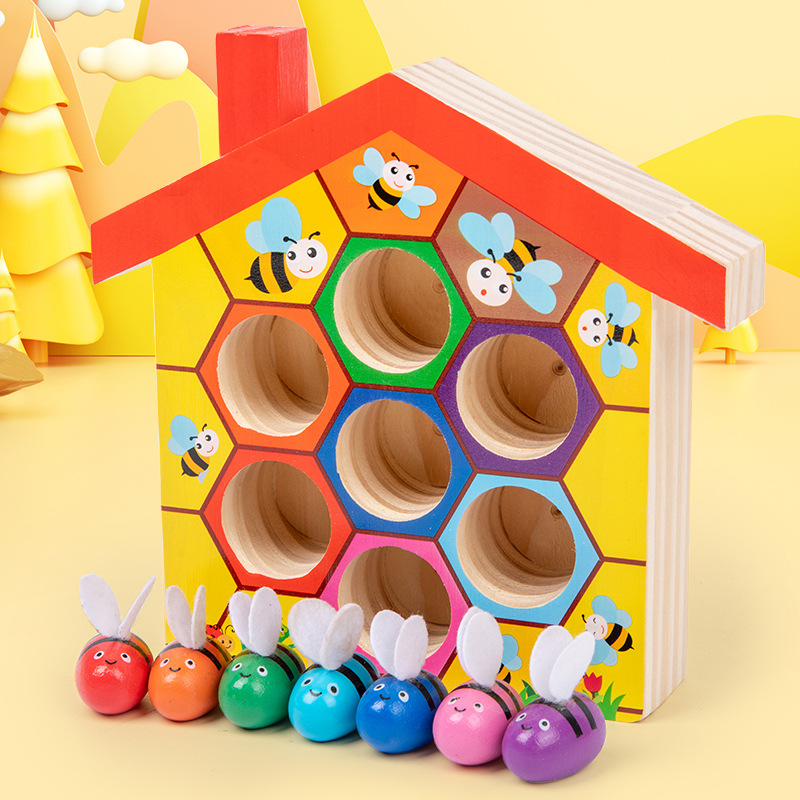 Wooden Bee House, Clamp Bee to - огляд і ціна Montessori Shelf Toy