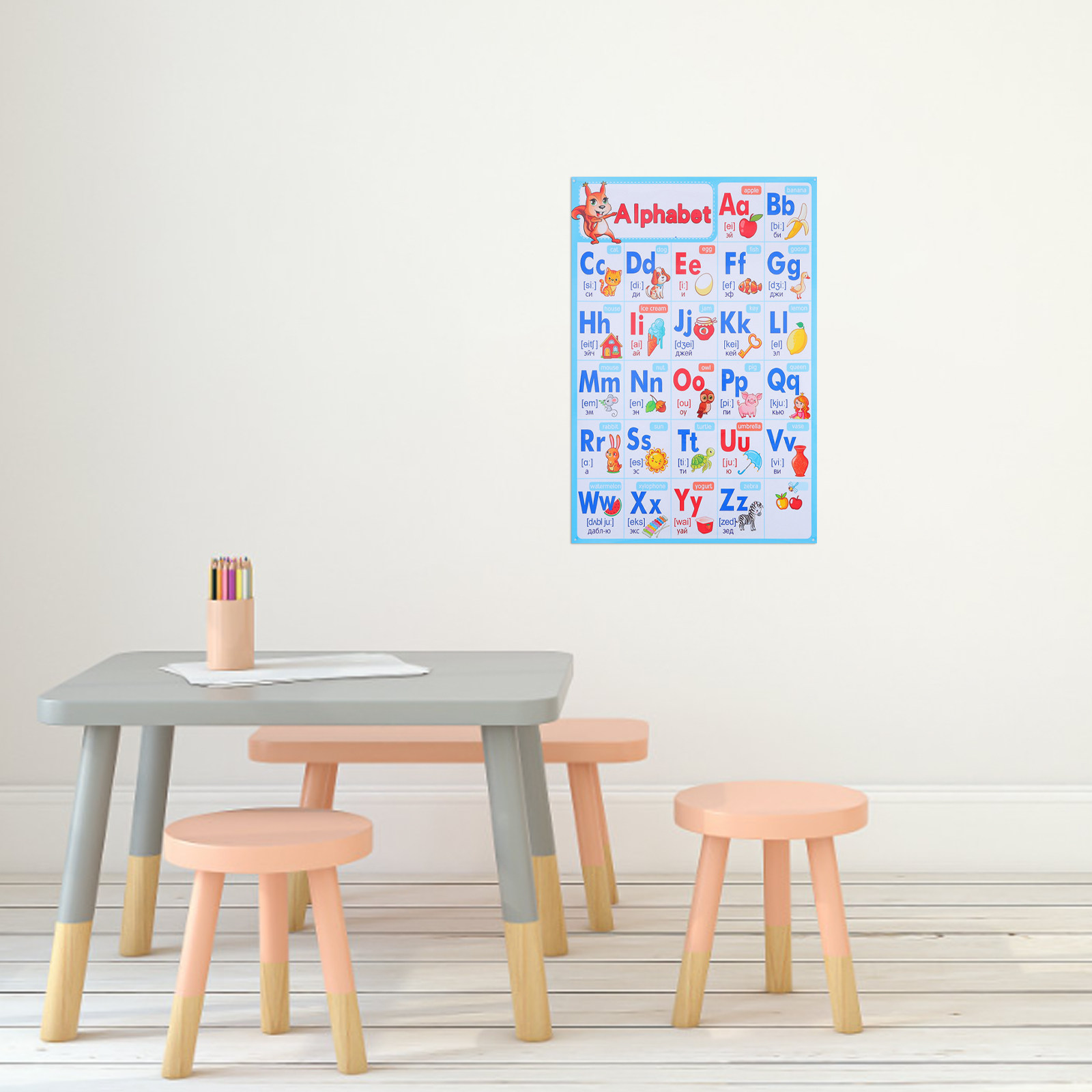 Abc Poster for Preschool Class - огляд і ціна Kids Education Wallpaper