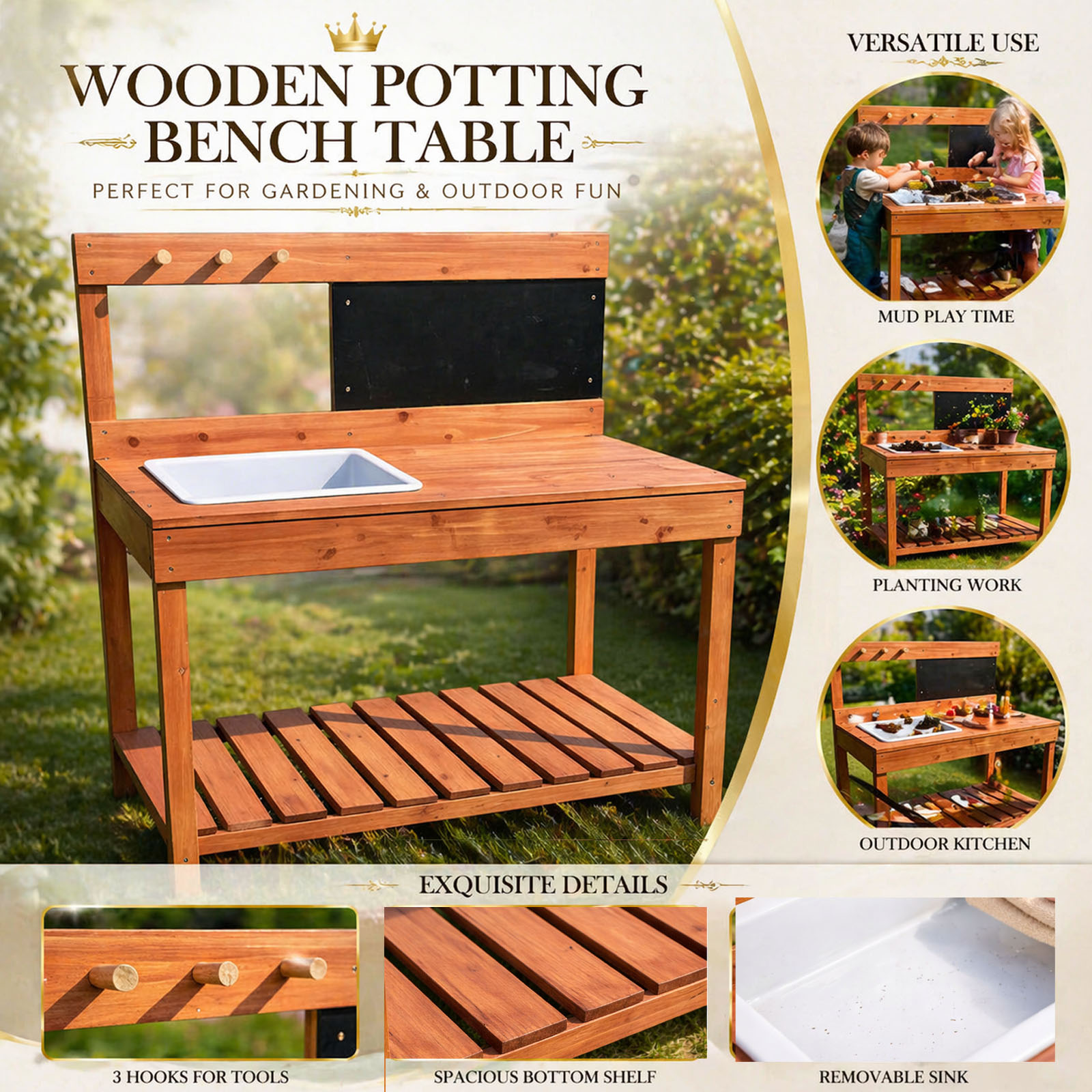 Wooden Potting Benches For Chi - огляд і ціна Kids Education Tools