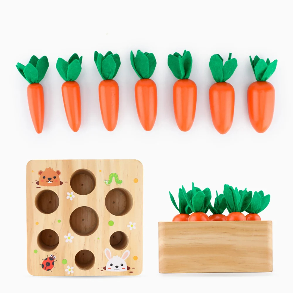 Children Puzzle Pull Up Carrot - огляд і ціна Montessori Shelf Toy