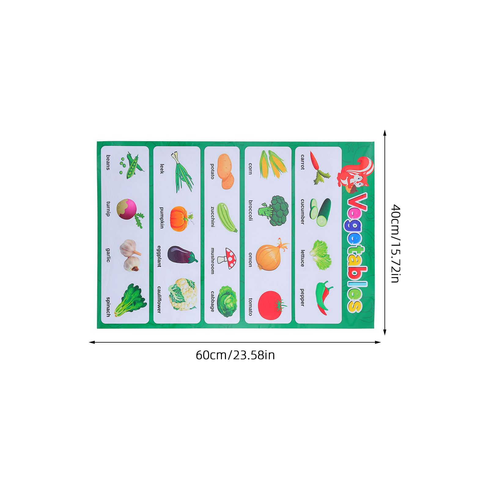 Kitchen Vegetables Wall Art Ed - огляд і ціна Kids Education Wallpaper