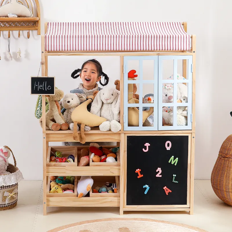 Solid Wood Kids Toy Storage Ra - огляд і ціна Montessori Shelf Toy