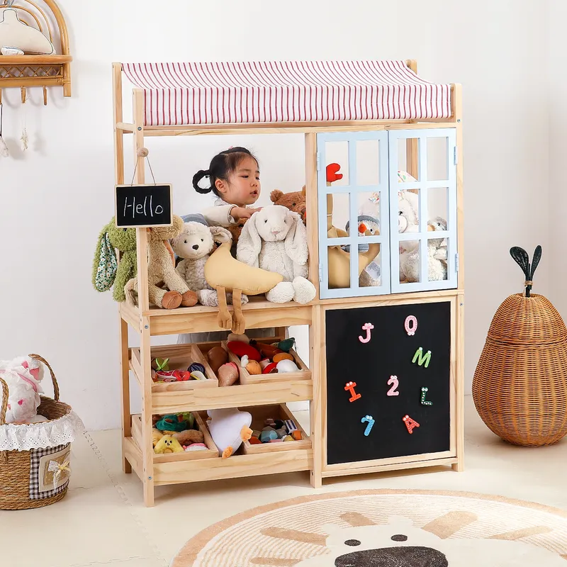 Solid Wood Kids Toy Storage Ra - огляд і ціна Montessori Shelf Toy