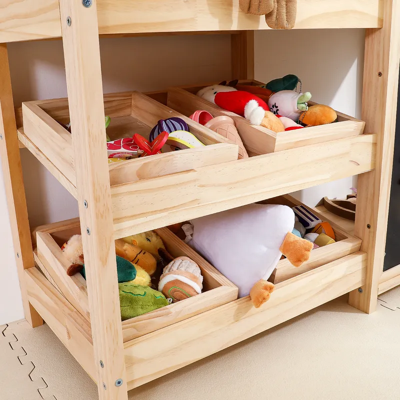 Solid Wood Kids Toy Storage Ra - огляд і ціна Montessori Shelf Toy