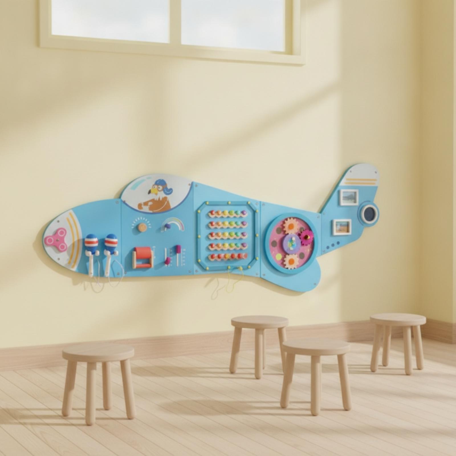 Wooden Wall Busy Board Educati - огляд і ціна Kids Education Wallpaper