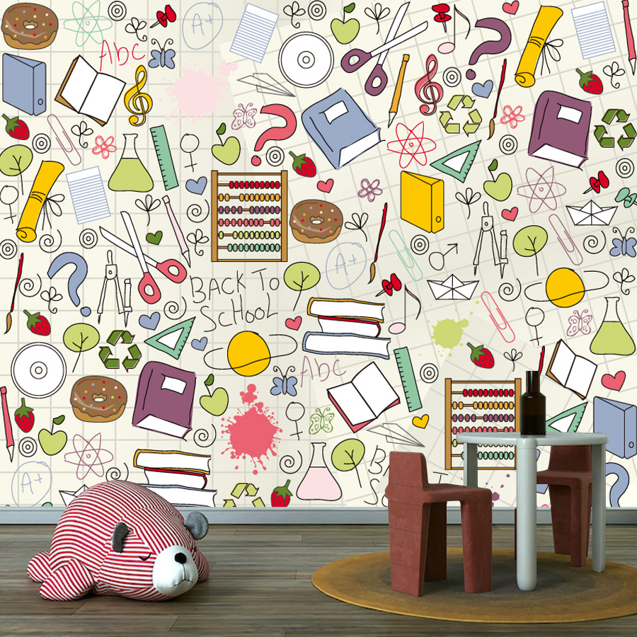 Custom Easy to Apply Peel and  - огляд і ціна Kids Education Wallpaper