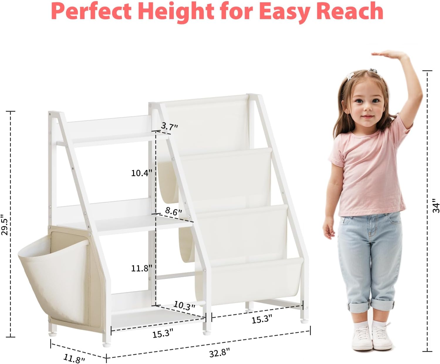 3 Tier Kids Bookshelf and Toy  - огляд і ціна Montessori Shelf Toy